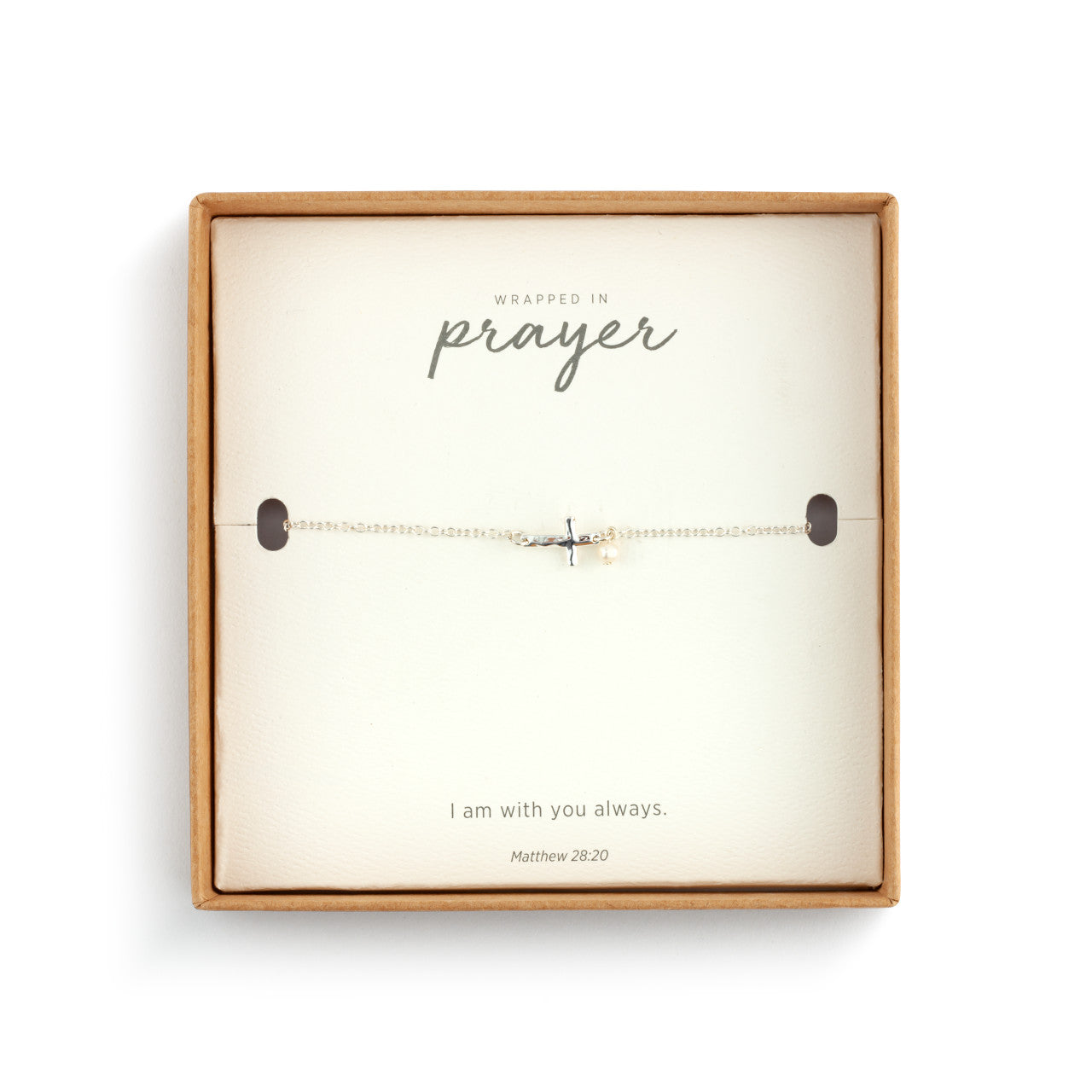 Demdaco Silver Wrapped in Prayer Dainty Cross Bracelet