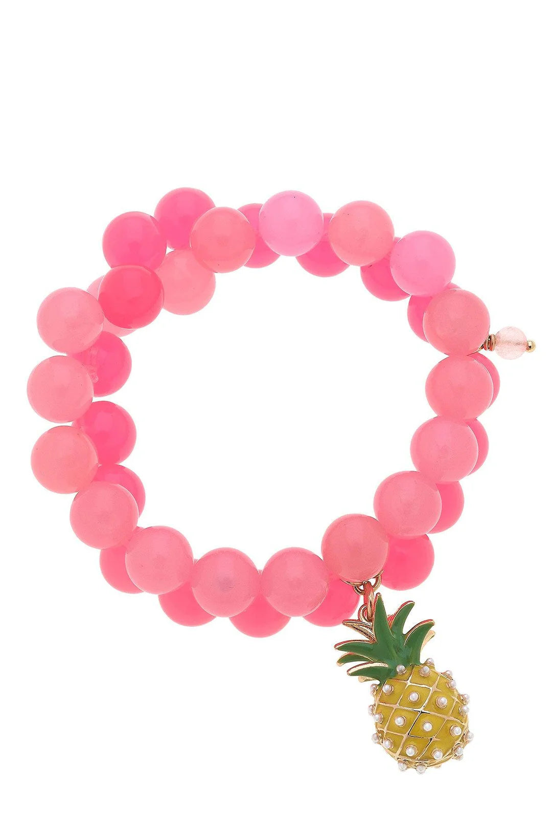 CANVAS Girls Melody Pineapple Beaded Children's Bracelet in Fuchsia and Pink