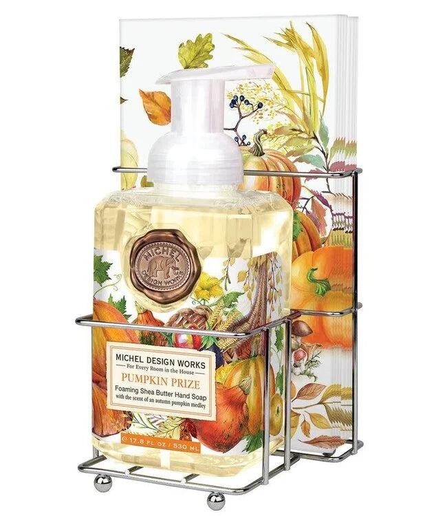 Michel Design Works Pumpkin Prize Foaming Soap and Napkin Set