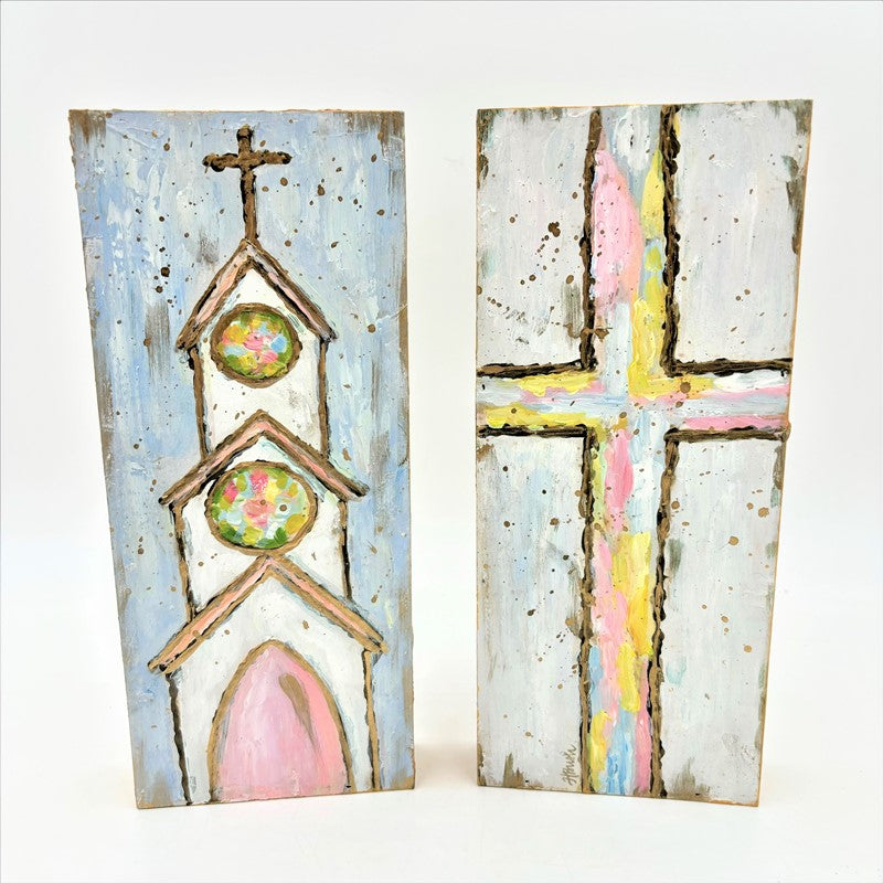 Trade Cie Hand Painted Block Sign Pastels by Haley Bush