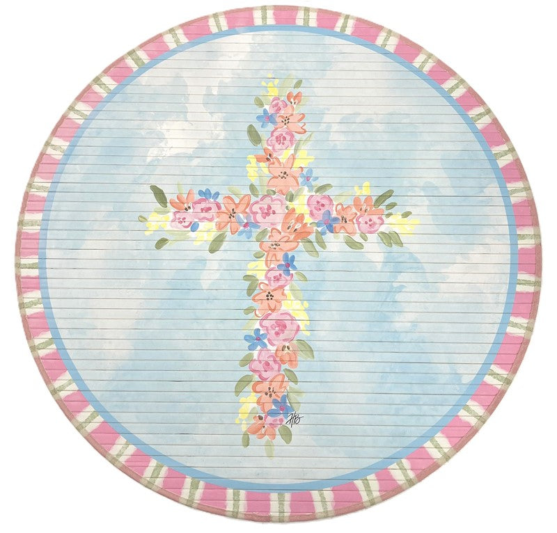 Trade Cie Bamboo Mat Floral Cross