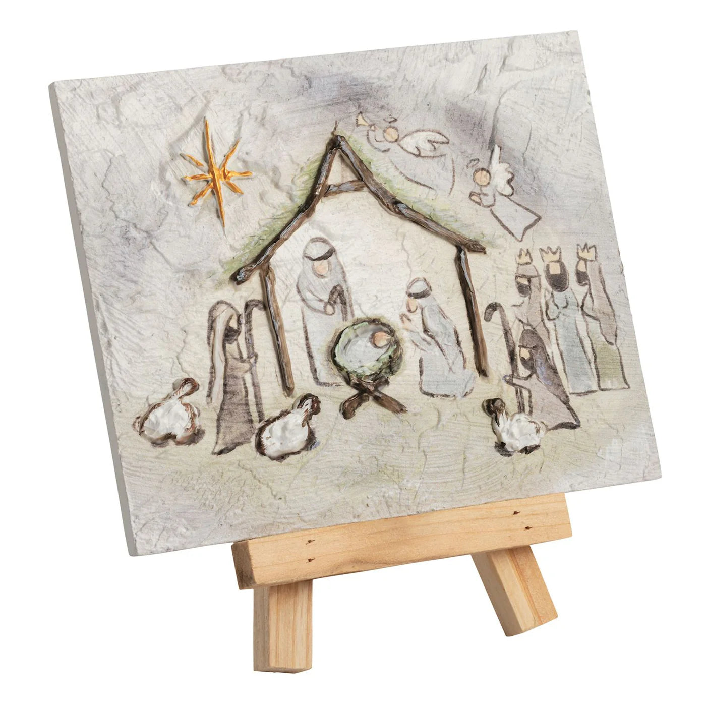Mud Pie Nativity Farmhouse Art Plaque