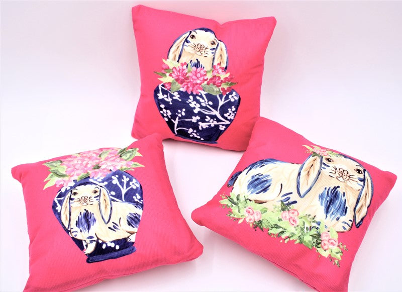 Trade Cie Square Pillow Bunny Blossoms