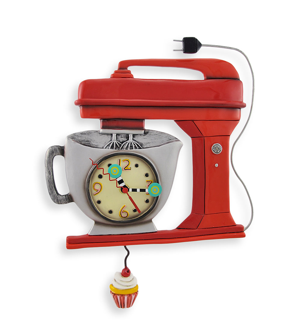 Allen Designs Clock Vintage Mixer - Red