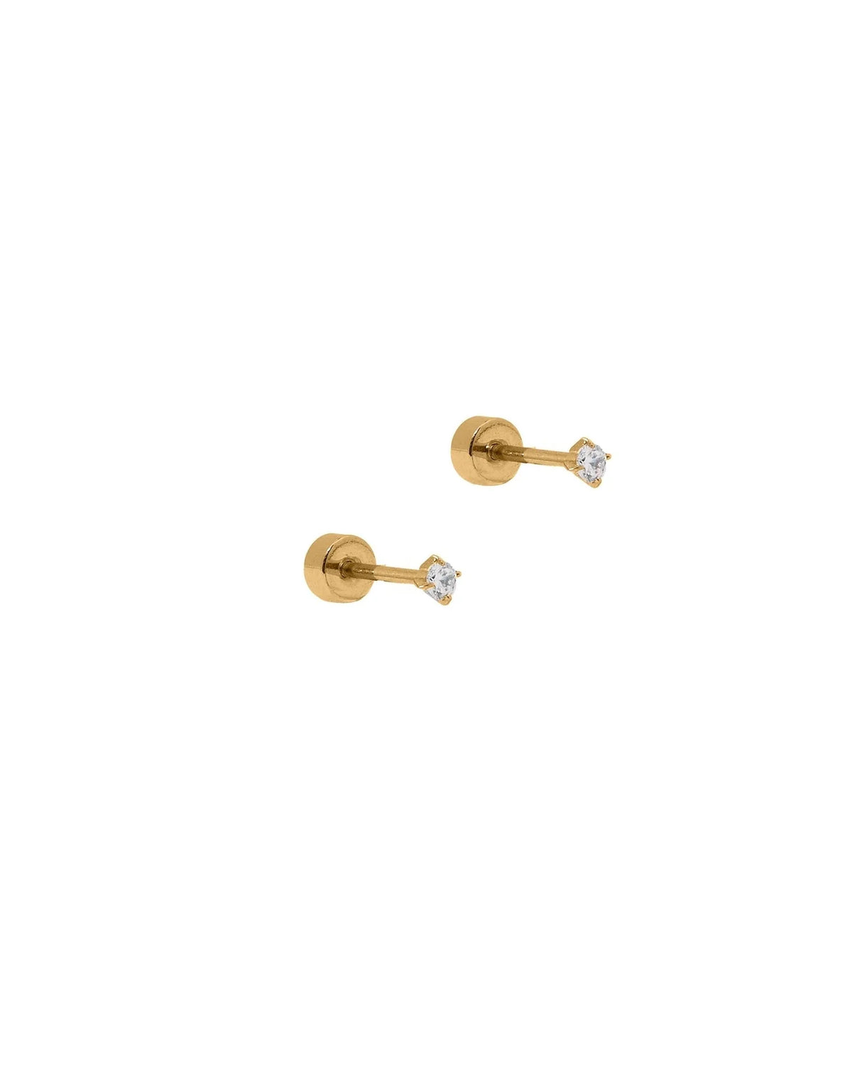 Linny Co Micro Teagan CZ Gold Screw Back Stud Earrings