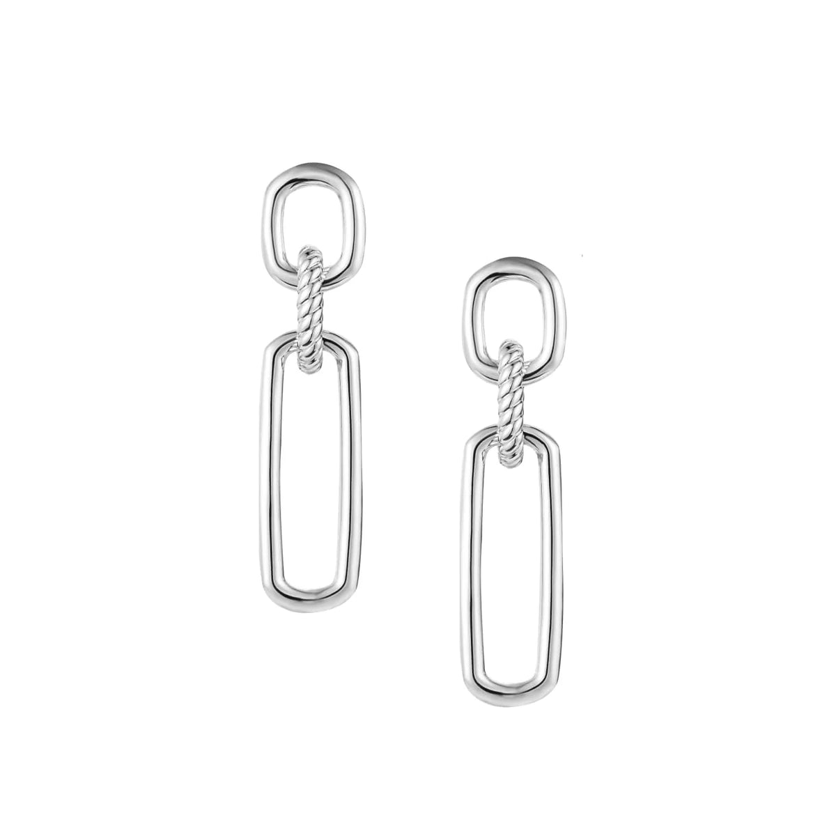 Natalie Wood Designs She's Spicy Link Statement Earrings Silver