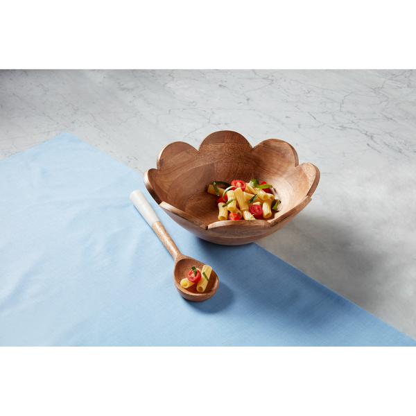Mud Pie Wood Scalloped Bowl with Server
