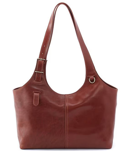 HOBO Atlas Tote Pecan Ridge Polished Leather