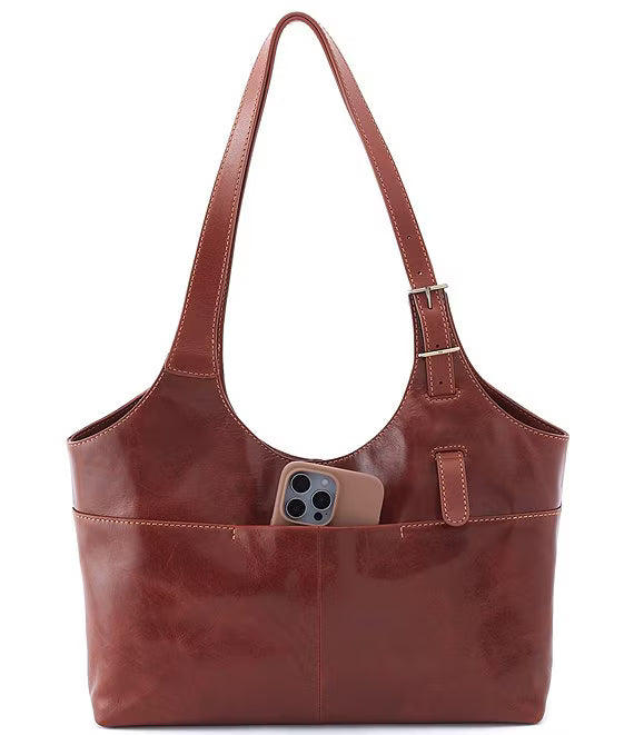 HOBO Atlas Tote Pecan Ridge Polished Leather