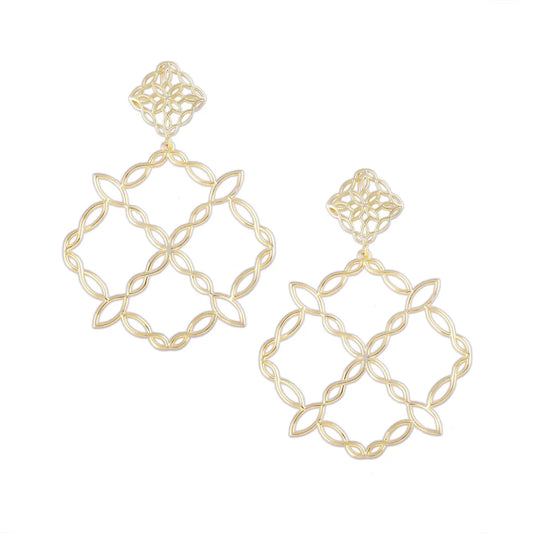 Natalie Wood Designs Bloom Statement Earrings Gold
