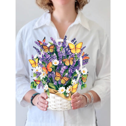 Freshcut Paper Pop-up Lavender & Butterflies Greeting Card