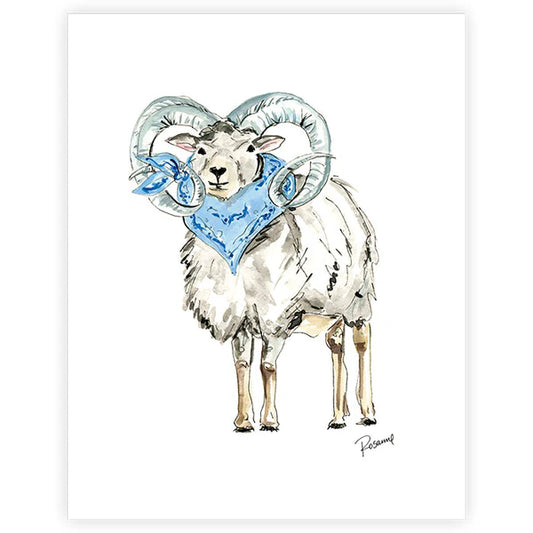 Rosanne Beck 11x14 Carolina Ram Hand Painted Art Print