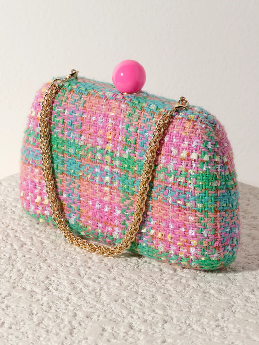 Shiraleah Lana Minaudière Clutch Purse Candy Pink