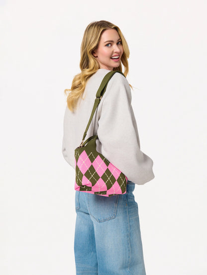 Shiraleah Robbie Argyle Mini Tote Pink