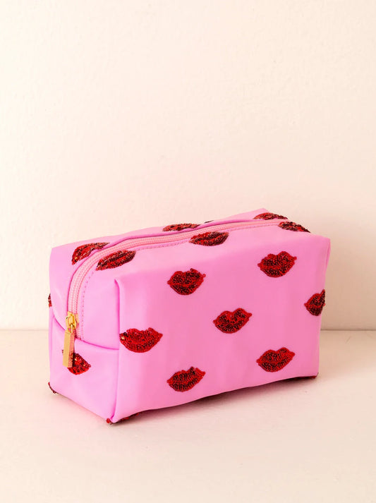 Shiraleah Cara Lips Pattern Zip Pouch