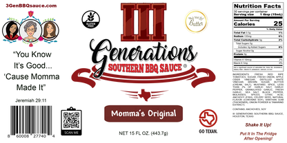 3 Generations BBQ Sauce Momma's Original