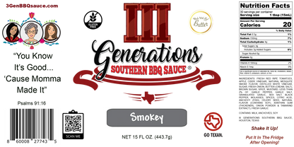 3 Generations BBQ Sauce Smokey BBQ Sauce