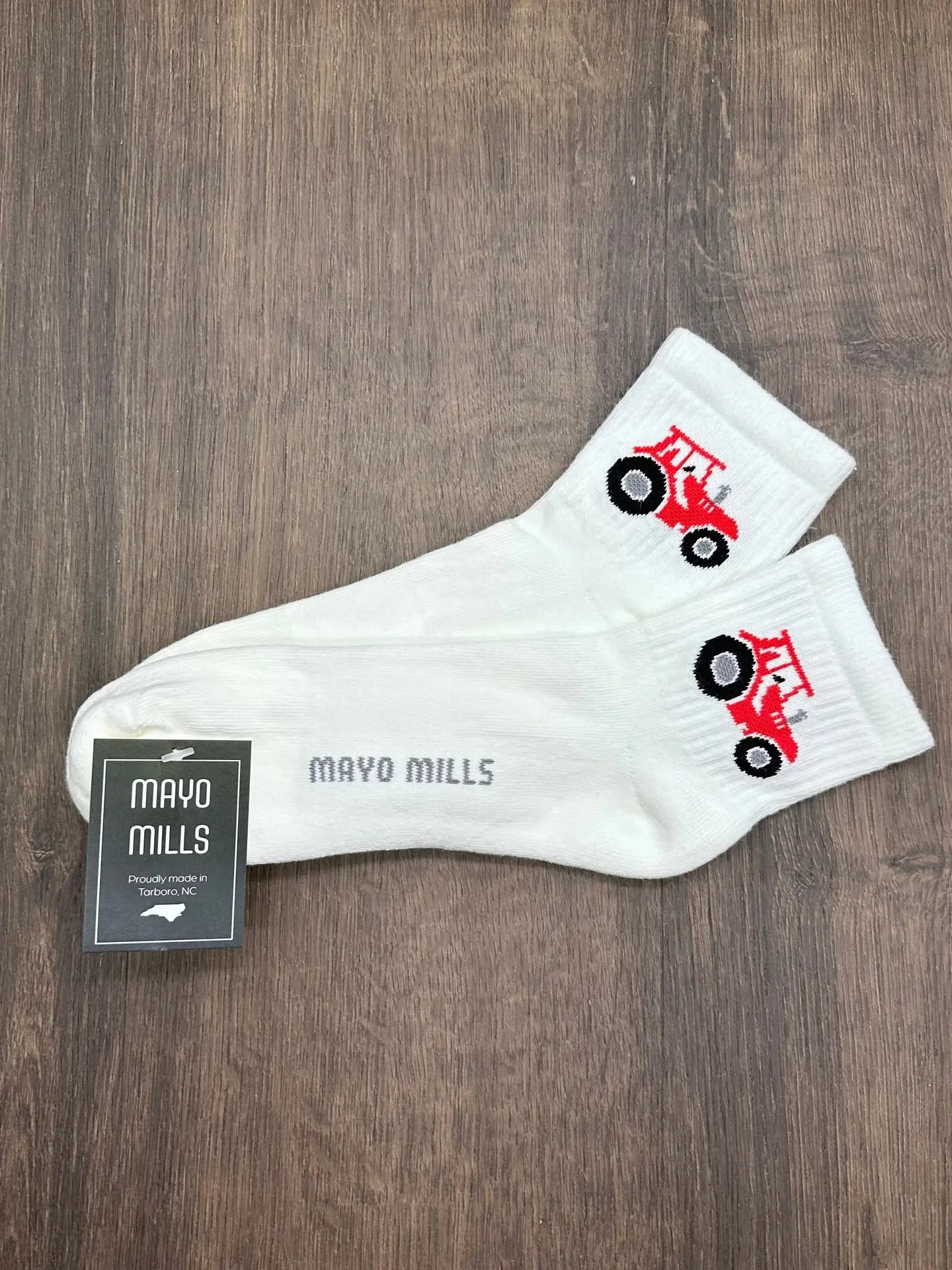 Mayo Mills Red Tractor Quarter Crew Socks