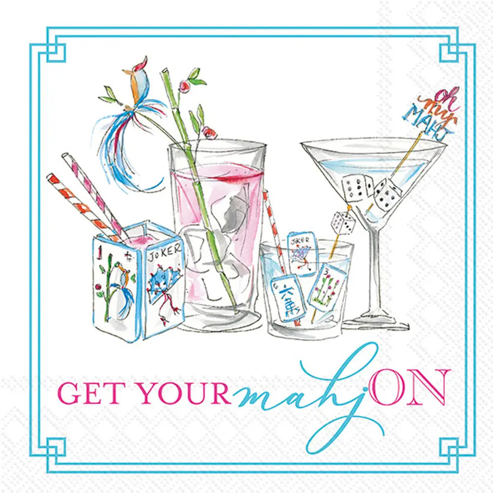 Boston International Paper Cocktail Napkins Mahjong Drinks