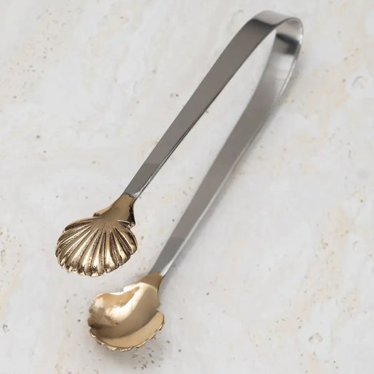 India Handicrafts 7" Shell Ice Tong