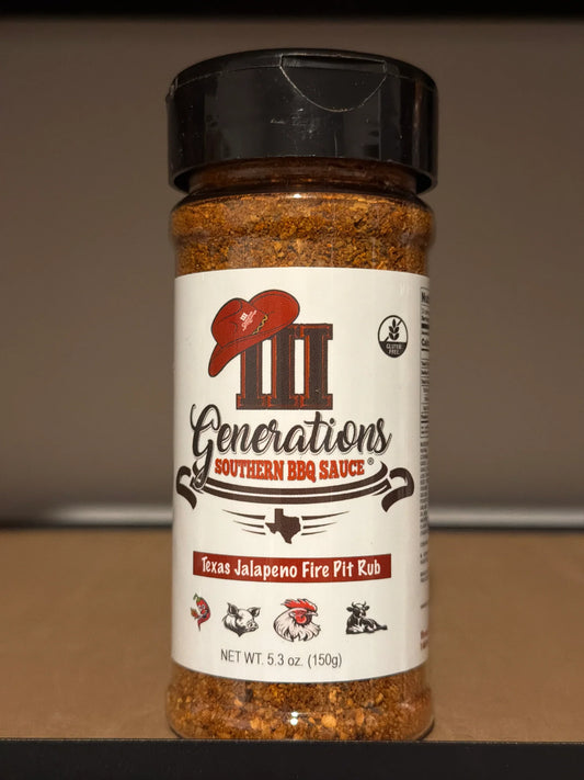 3 Generations BBQ Sauce Texas Jalapeno Fire Pit Rub