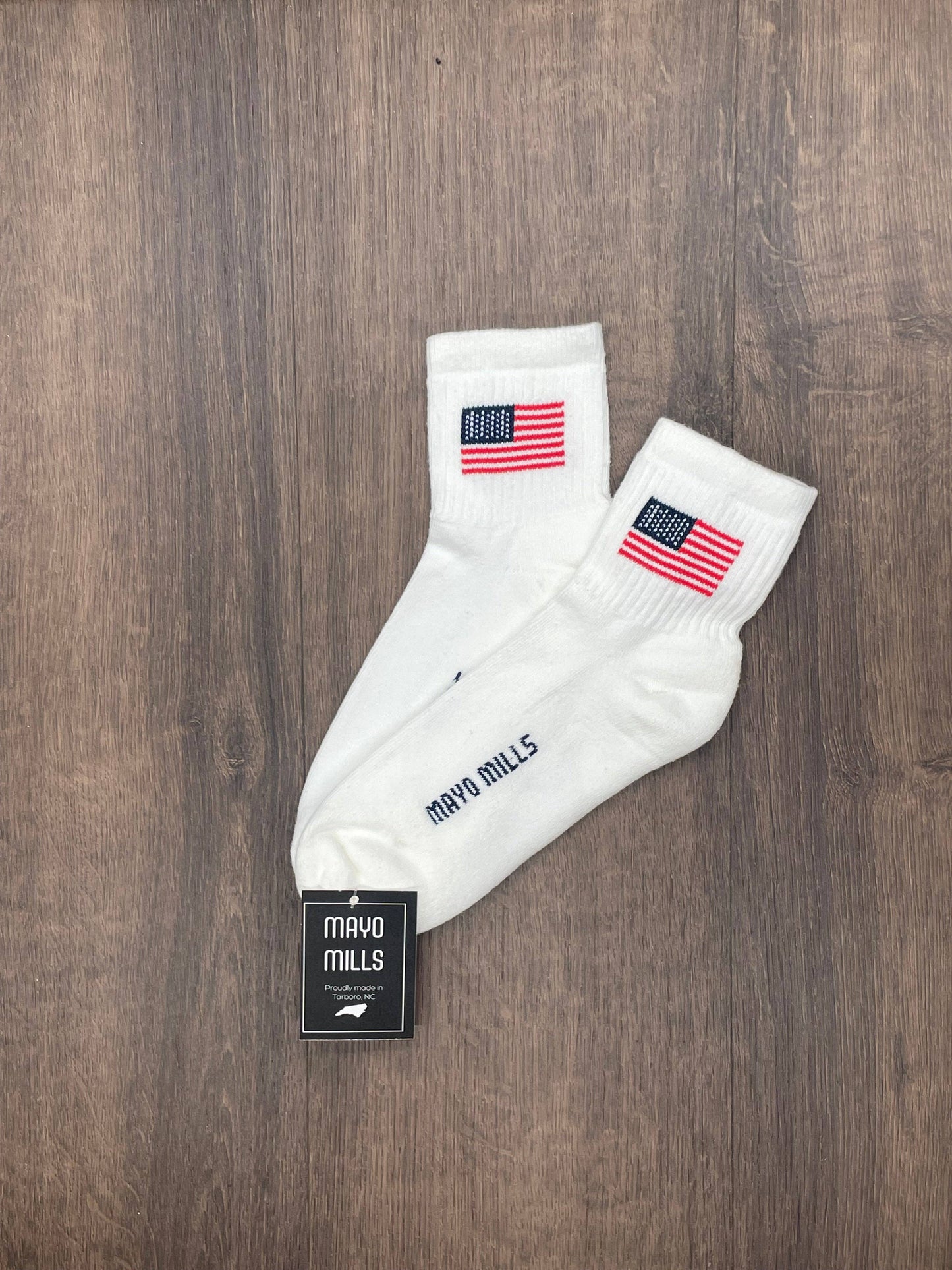 Mayo Mills American Flag Quarter Crew Socks