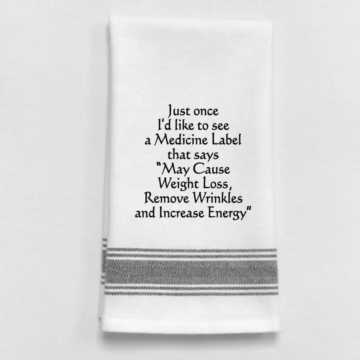 Wild Hare Designs Medicine Label Tea Towel