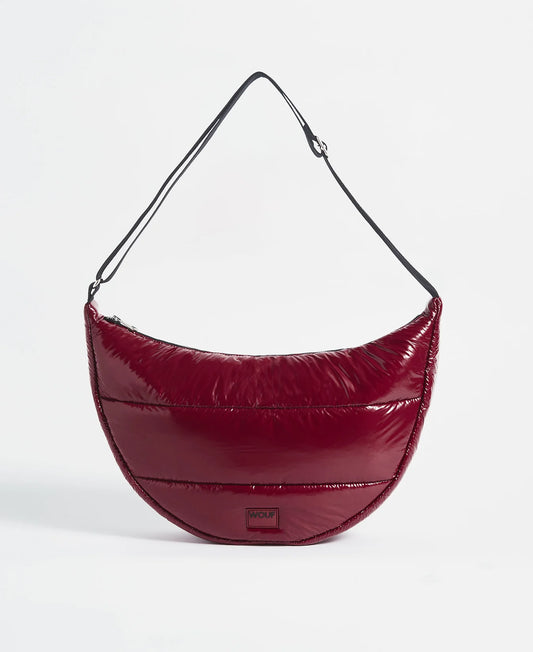 WOUF Burgundy Glossy Large Crossbody Bag