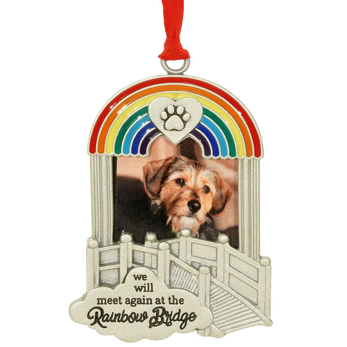 Rainbow Bridge Pet Memorial Ornament Photo Frame