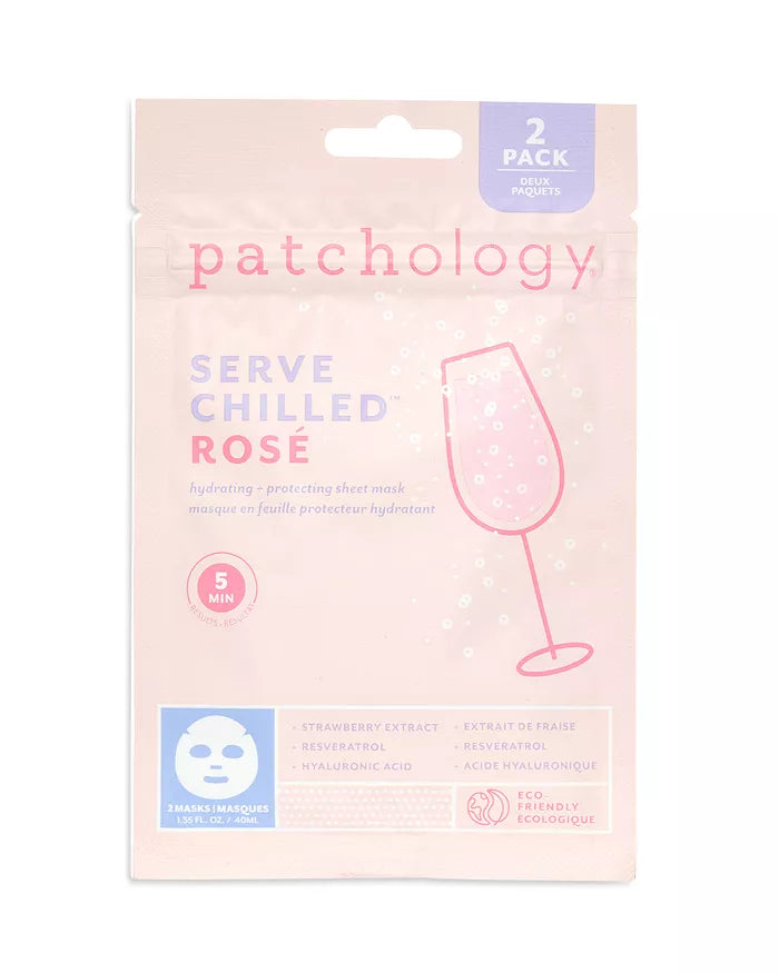 Rare Beauty Brands Patchology Serve Chilled Rosé Sheet Mask 2 pack