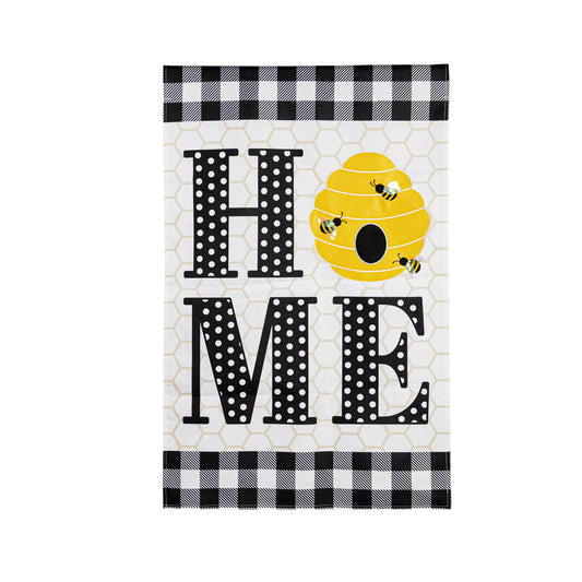 HOME Hive House Burlap Flag