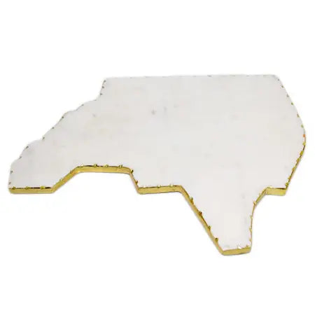 India Handicrafts North Carolina White Marble with Gold Trim Serving Tray
