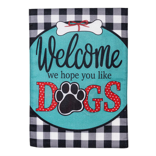 Evergreen Hope You Like Dogs Garden Burlap Flag - gg's art frames gifts