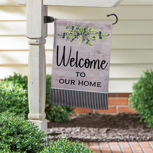 Evergreen Wood Grain Welcome to Our Home Garden Flag - gg's art frames gifts