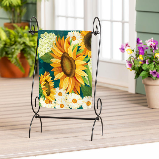 Sunflower Bloom Burlap Garden Flag
