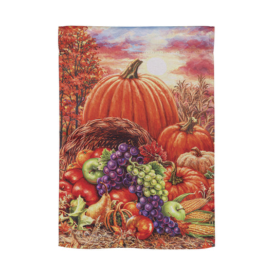 Plentiful Harvest Suede Garden Flag