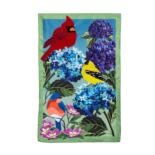 Evergreen Song Bird Applique House Flag