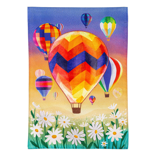 Evergreen Hot Air Balloons Applique House Flag