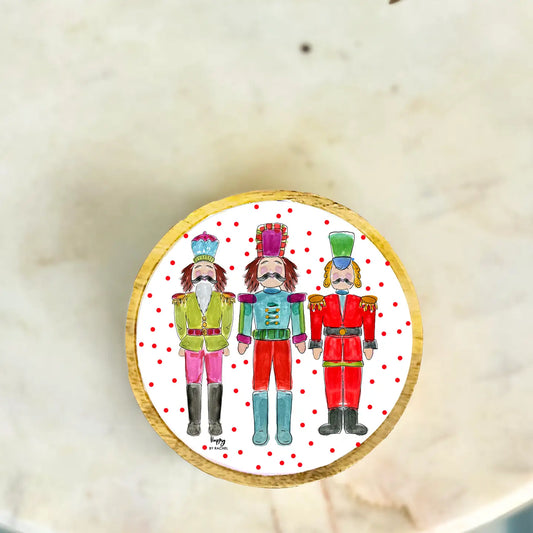 Happy by Rachel Nutcracker Wood and Enamel Small Tray