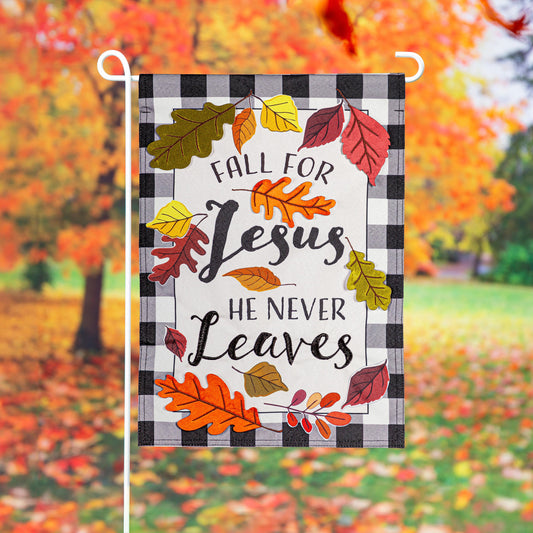 Evergreen Fall For Jesus Garden Flag