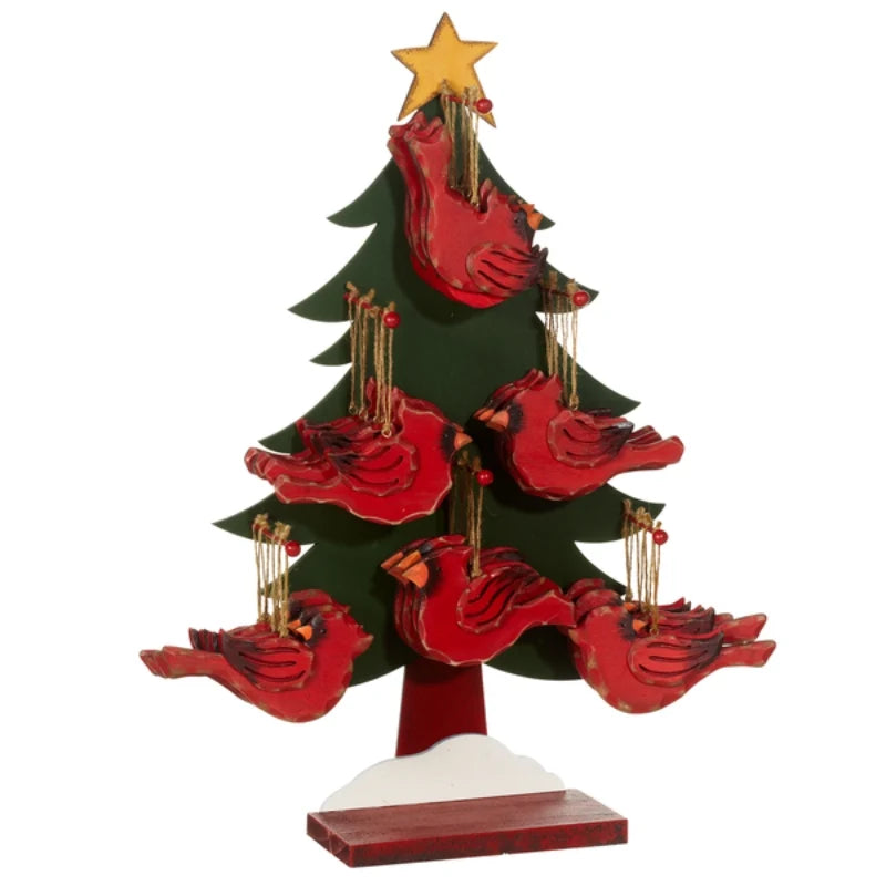 Ganz Wood Cardinal Ornament