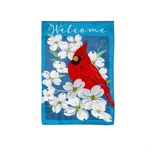 Evergreen Spring Dogwood Cardinal Applique Garden