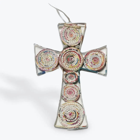 The Upcycled Paper Company Large Cross Ornament