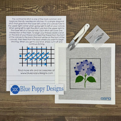 Blue Poppy Designs Needlepoint Kit Blue Hydrangea