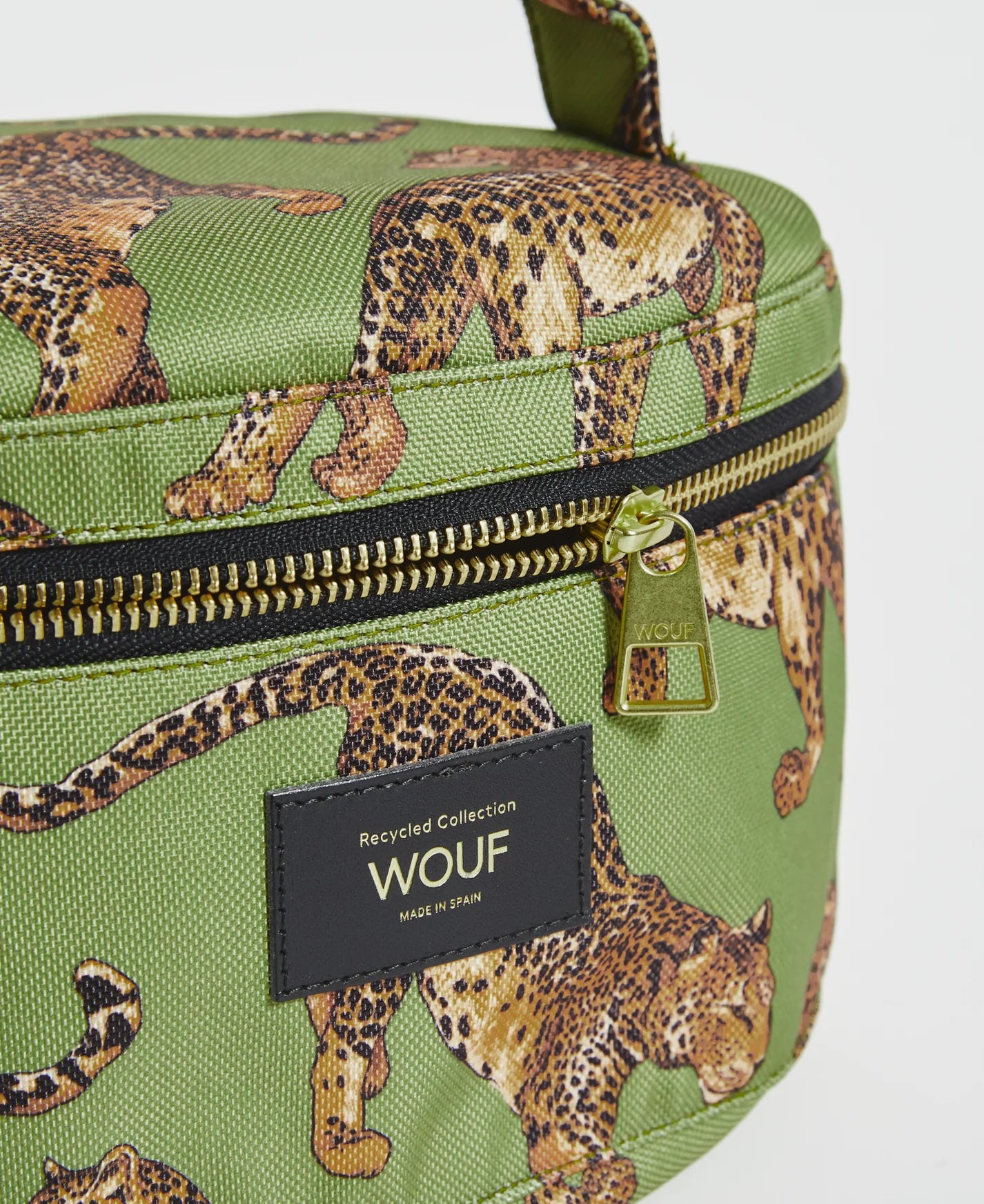 WOUF Olive Leopard Vanity Bag