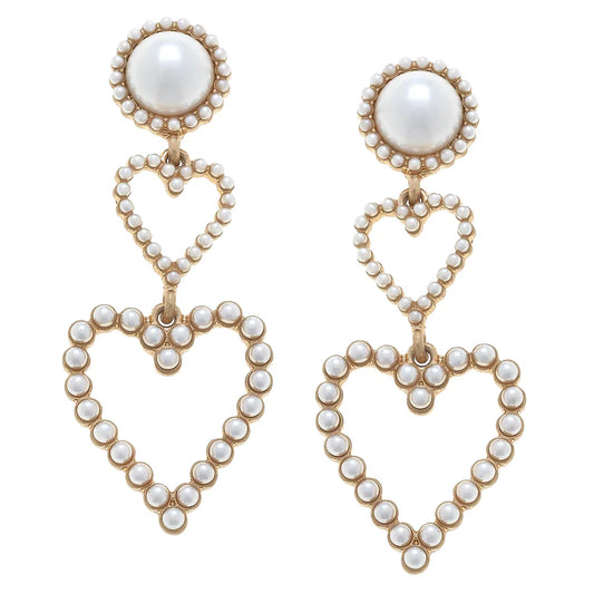 CANVAS Isla Pearl Heart Drop Earrings