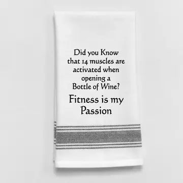 Wild Hare Designs Fitness is My Passion Tea Towel