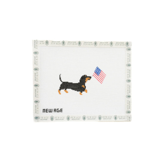 New Age Needlepoint Patriotic Dachshund Needlepoint Canvas