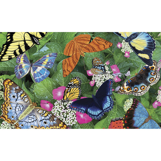 Evergreen Hello Butterflies Washable Indoor/ Outdoor Mat