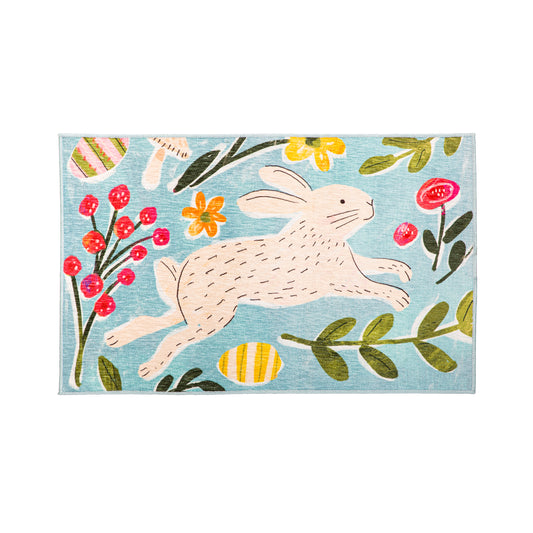 Evergreen In Bloom Bunny Washable Indoor/Outdoor Mat